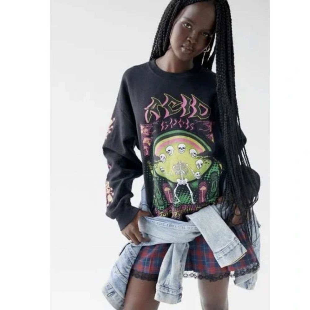 Urban Outfitters x Project Social T Acid Rock Skeleton Sweatshirt S/M
